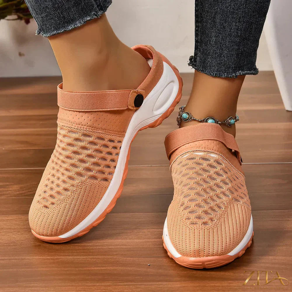 Zita La Belle Elite breathable mesh round toe sneakers with cushioned soles and stylish design for comfort and everyday wear.