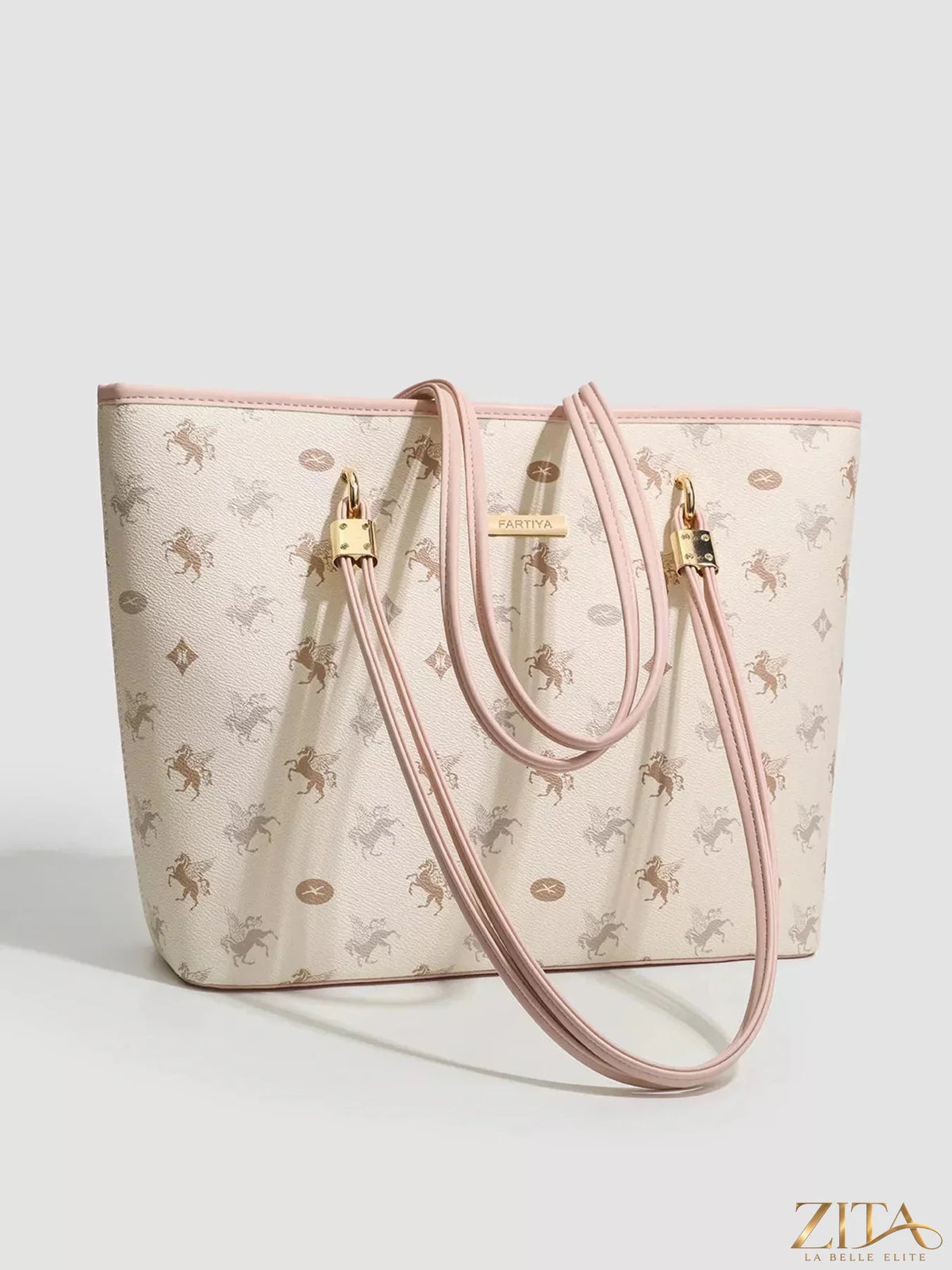 Zita La Belle Elite Pegasus print tote bag with colorful horse design and sturdy handles for everyday carry