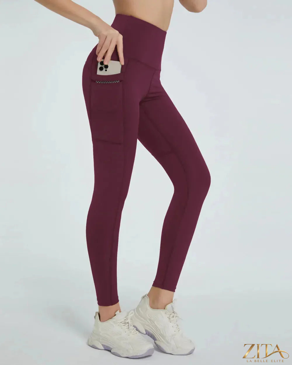 High waist active leggings by Trendsi, featuring a snug fit and stretchy fabric for workout and casual wear.