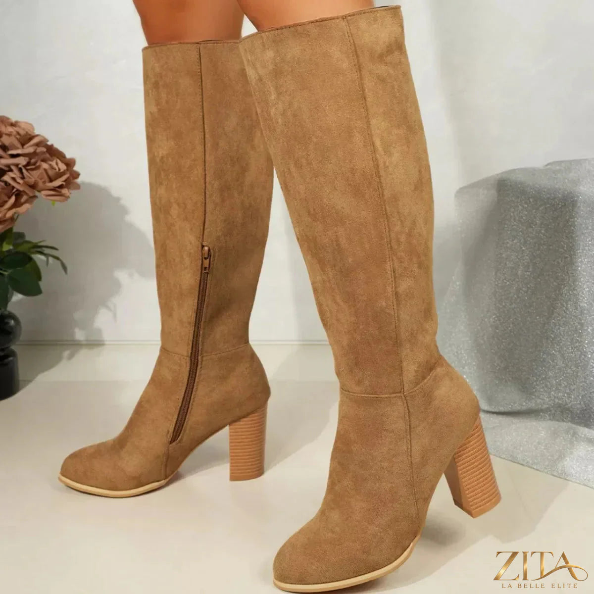 Zita La Belle Elite point toe block heel boots featuring sleek design and stylish silhouette, perfect for chic fashion statements.