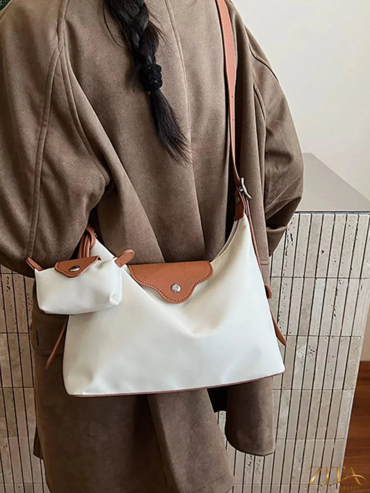 Zita La Belle Elite hobo crossbody bag with matching coin purse, stylish and compact leather accessory for everyday use