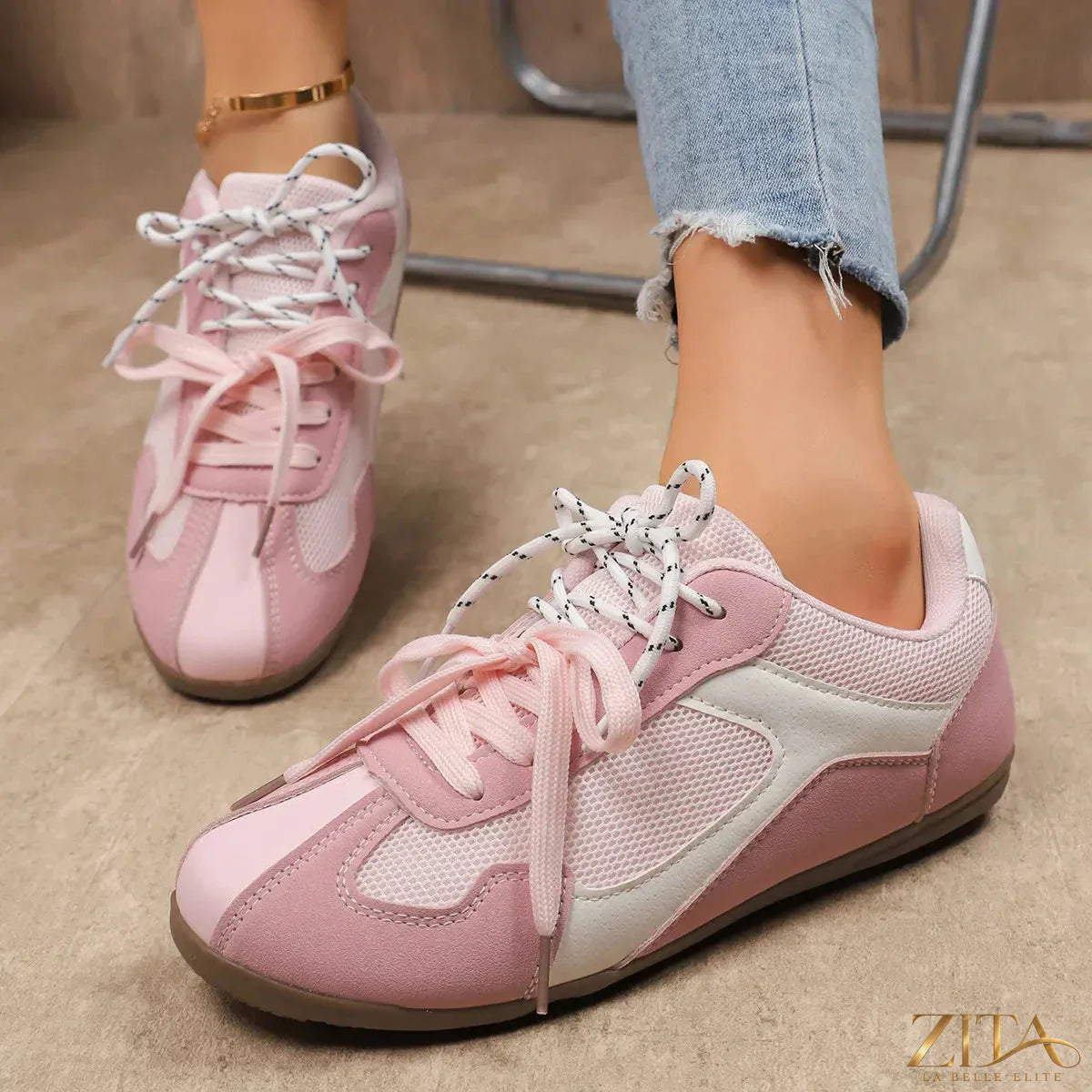 Zita La Belle Elite round toe platform sneakers with chunky soles and stylish design, perfect for casual streetwear fashion.
