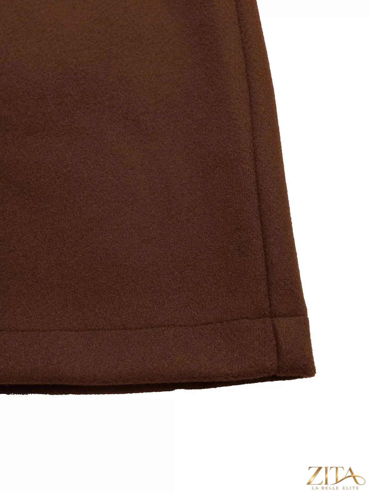 Zita La Belle Elite wool blend coat with lapel collar and belted waist, stylish outerwear for cold weather.