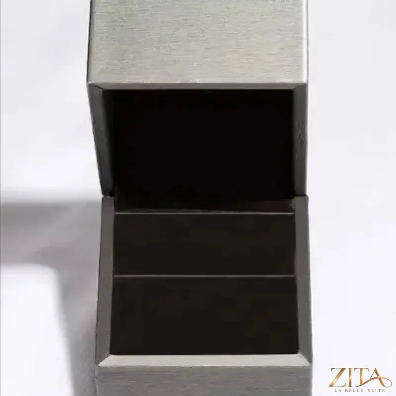 Sterling silver ring with a 2 carat moissanite gemstone, elegant design by Zita La Belle Elite, showcasing the sparkling center stone.