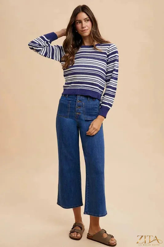 Zita La Belle Elite Annie Wear button fly high waist jeans showing front view with classic denim style and high-rise fit.