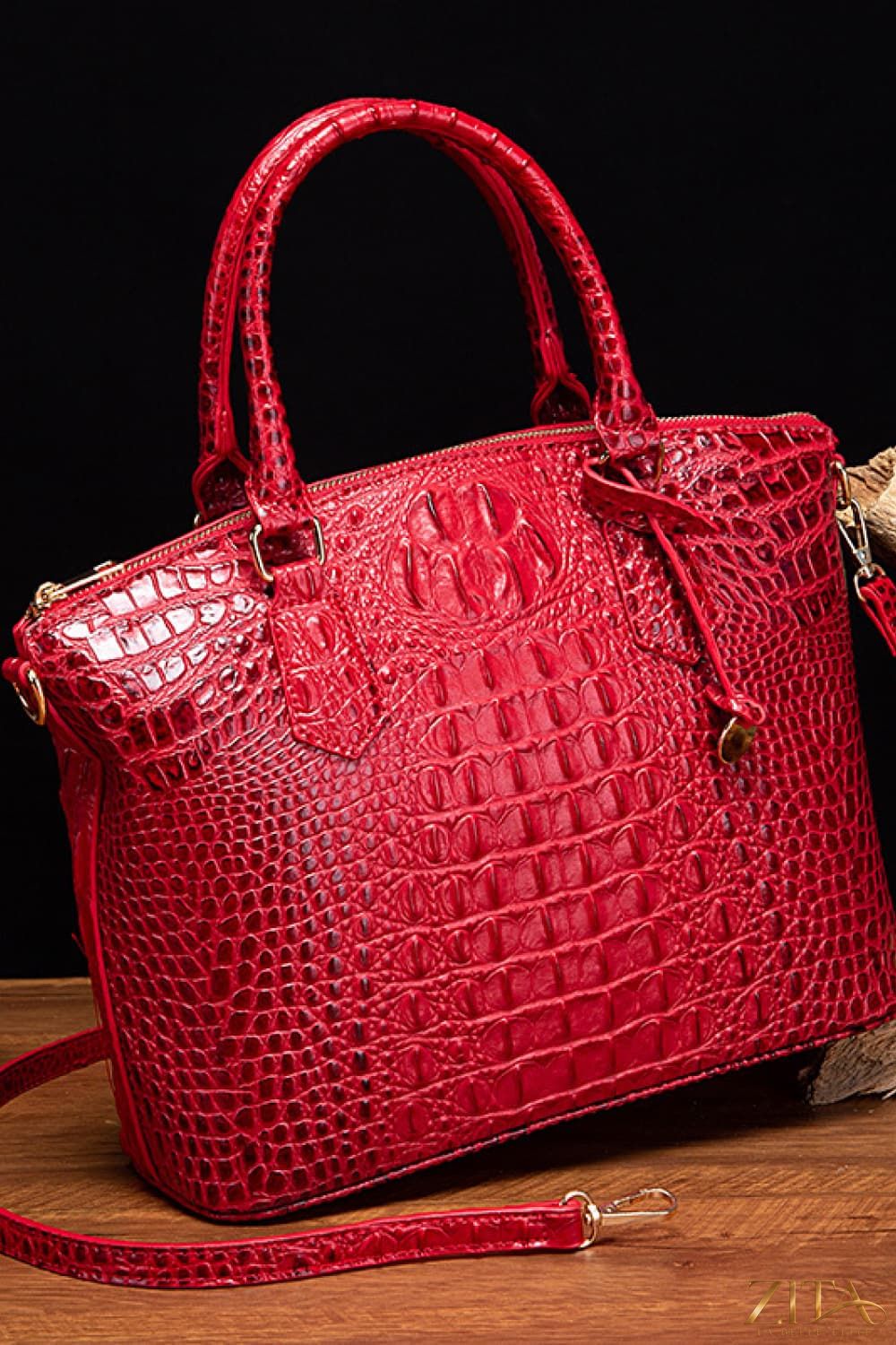 Zita La Belle Elite PU leather handbag with sleek design, top handle, and gold-tone hardware on a neutral background.