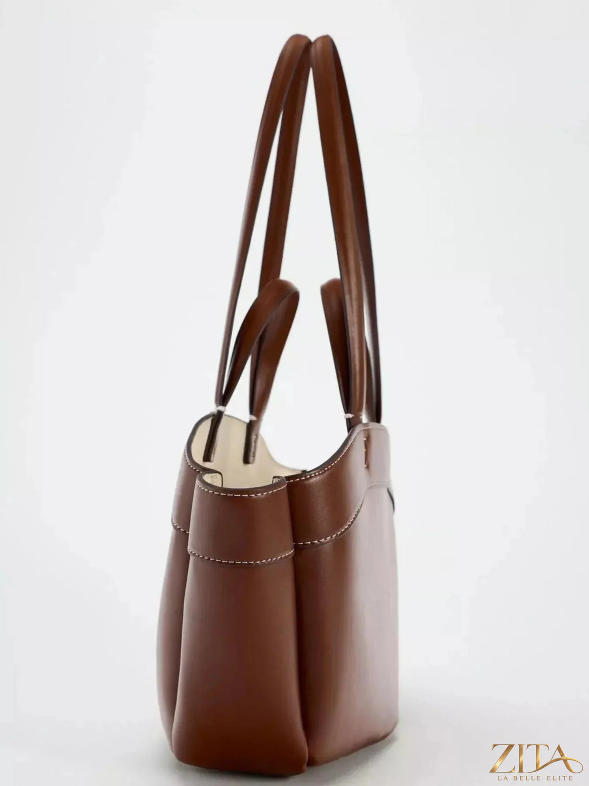 Zita La Belle Elite PU leather tote bag with sturdy handles and spacious interior, stylish and versatile for everyday use.