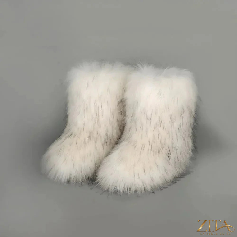 Thermal fuzzy platform boots by Zita La Belle Elite featuring a cozy interior and chunky sole, stylish and warm footwear.