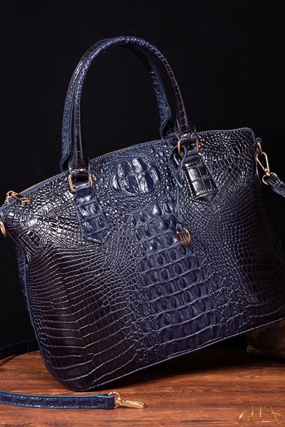 Zita La Belle Elite PU leather handbag with adjustable shoulder strap and gold-tone hardware, showing front view.