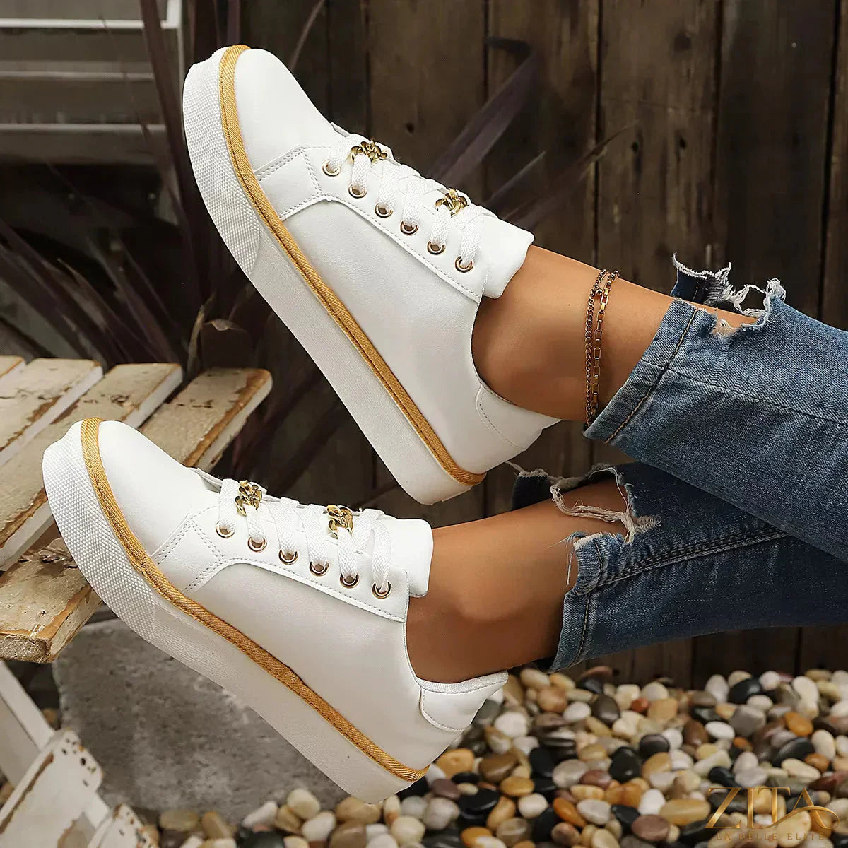 Zita La Belle Elite round toe platform sneakers featuring a sleek design and chunky sole, ideal for casual and trendy footwear styles.