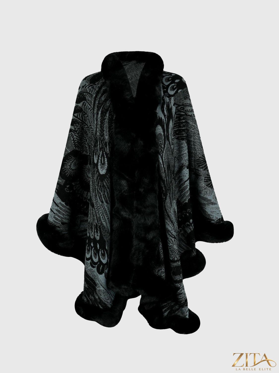 Printed open front poncho by Trendsi, showcasing a stylish, lightweight garment with a vibrant pattern and relaxed fit.