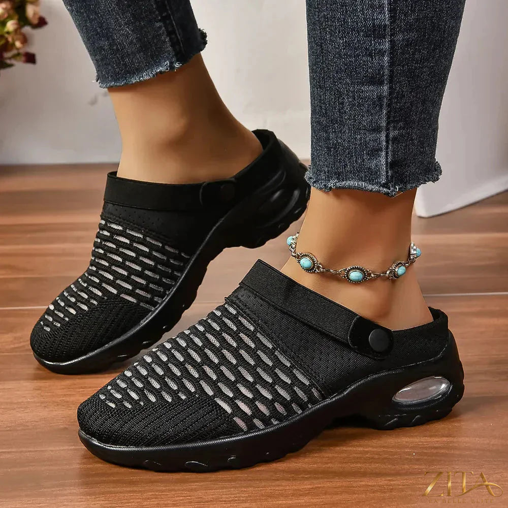 Zita La Belle Elite breathable mesh round toe sneakers showing lightweight design and stylish athletic footwear.
