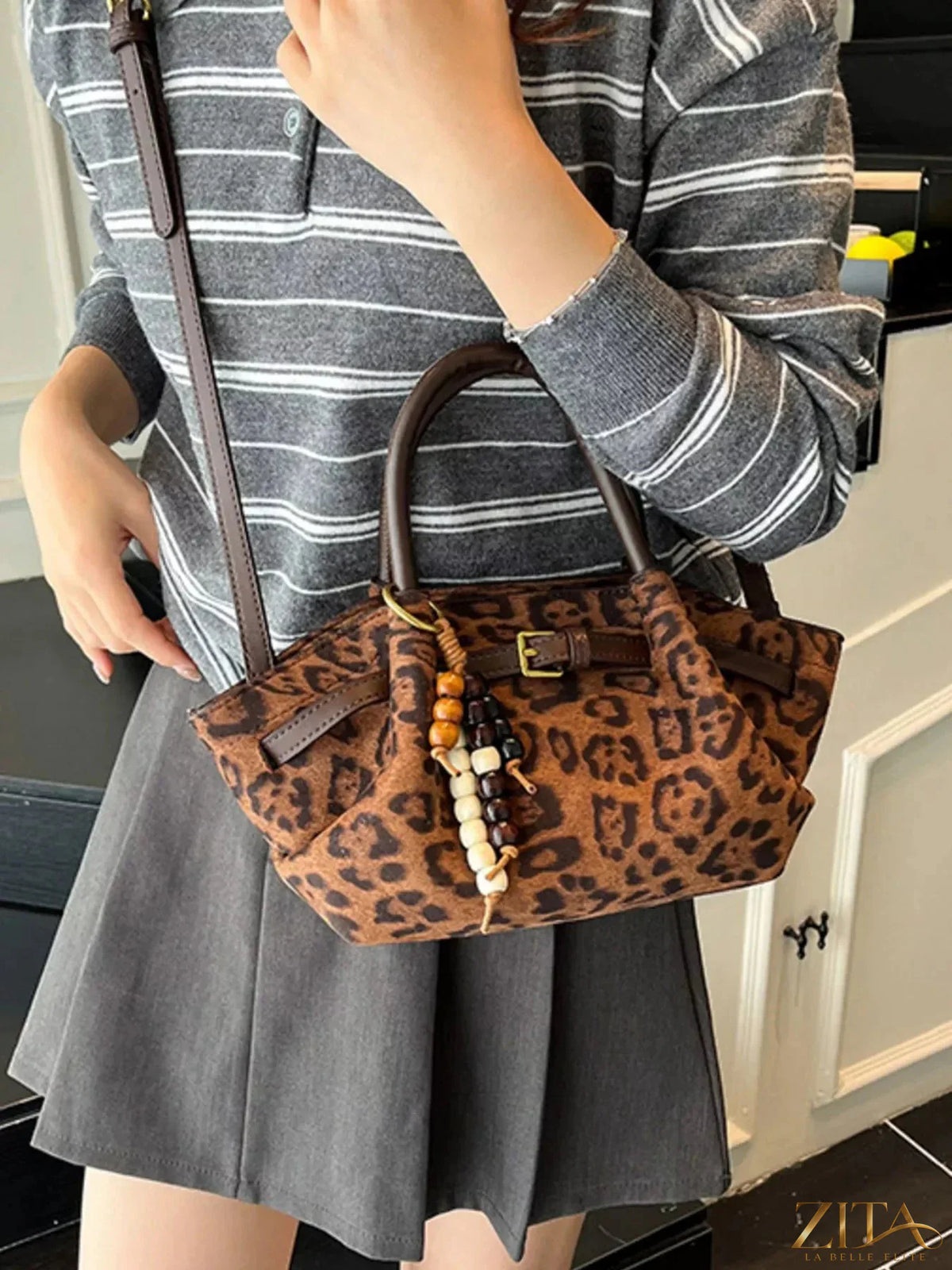 Zita La Belle Elite buckle decor tote bag with stylish straps and spacious interior, perfect for everyday carry and fashion.