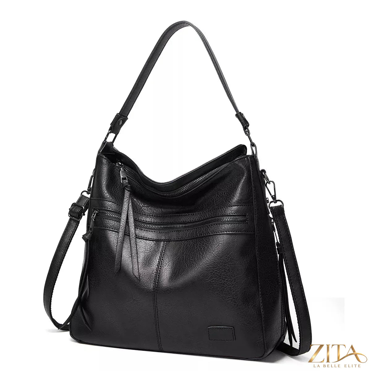Zita La Belle Elite PU leather hobo shoulder bag with adjustable strap and spacious interior, stylish and versatile for everyday use.