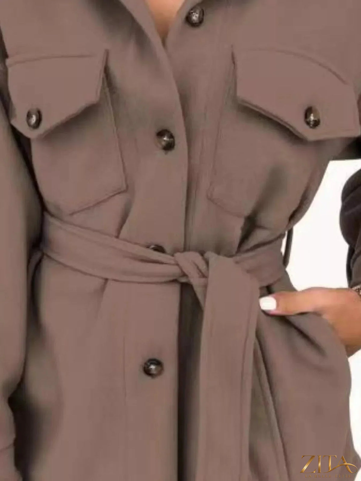 Zita La Belle Elite button-down tie waist coat shown in black with front buttons and a fitted silhouette.