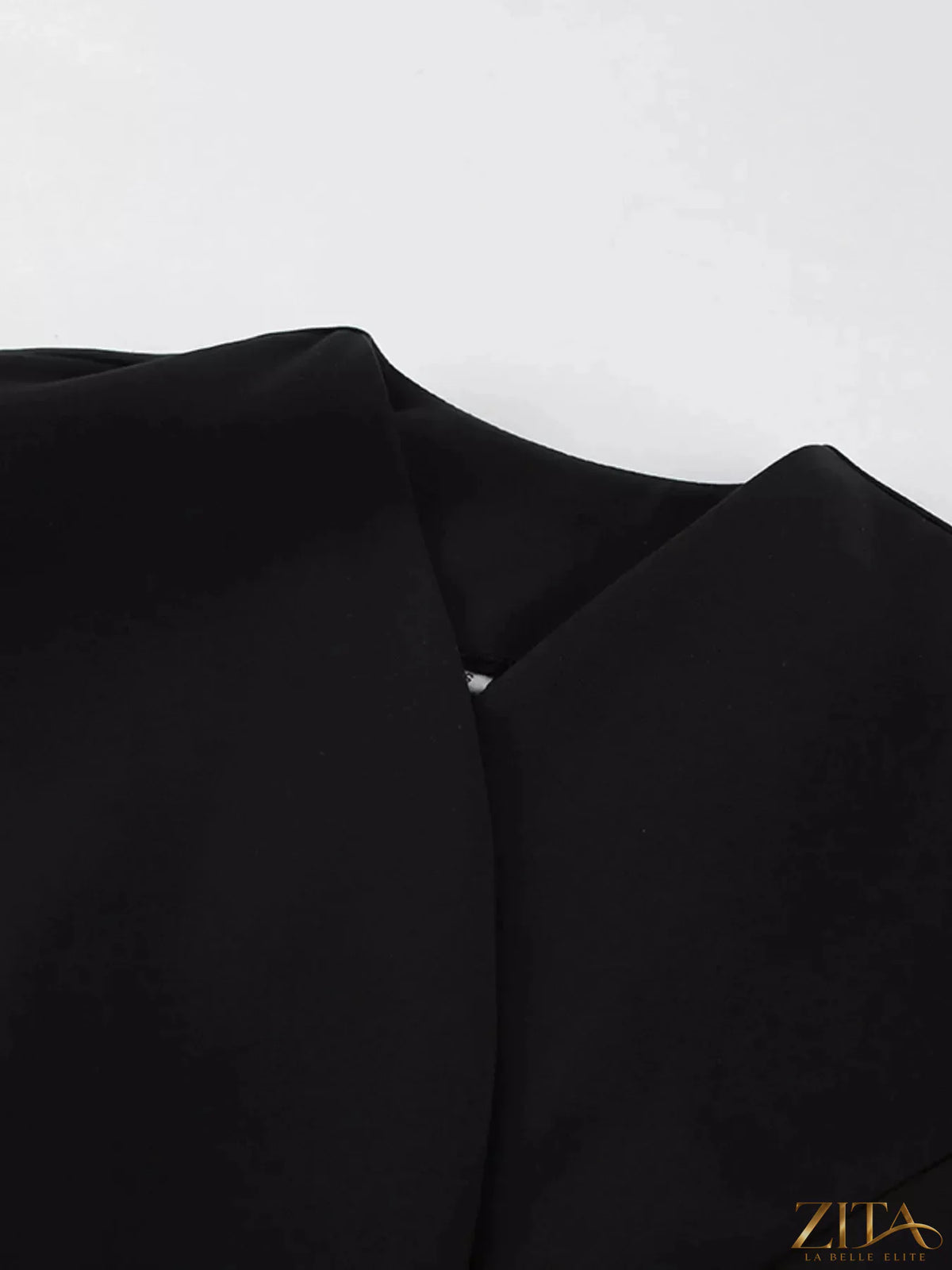 Zita La Belle Elite Puffy Sleeve Blazer and Wide-Leg Pants set, stylish formal wear with tailored fit and trendy design.