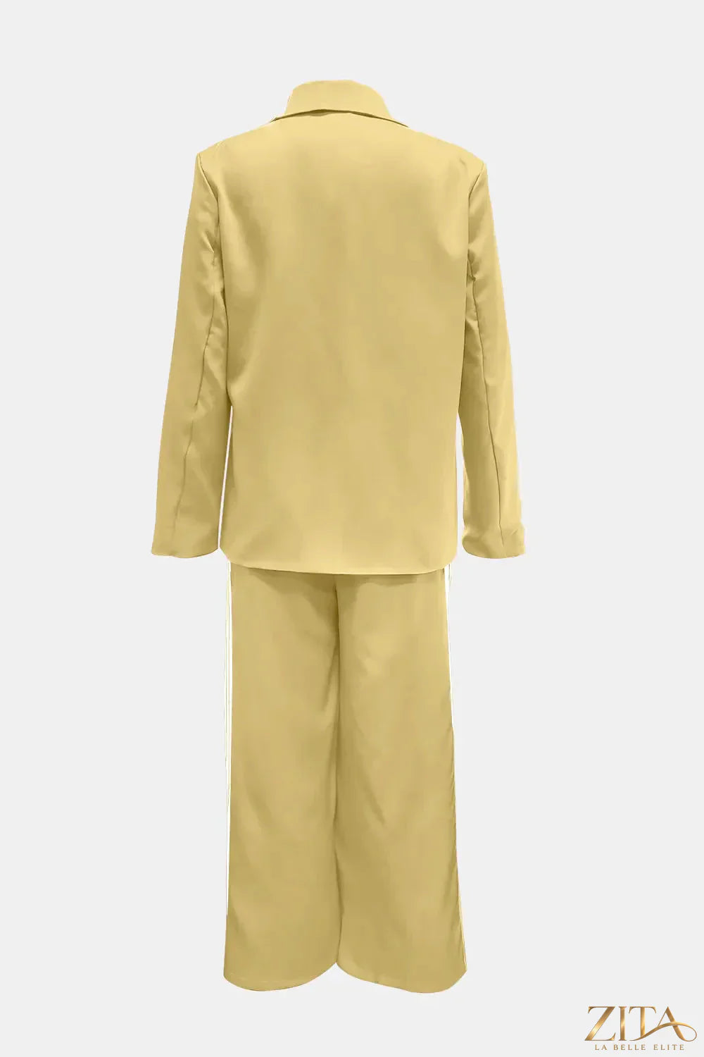 Zita La Belle Elite side striped long sleeve blazer and matching pants set, stylish and tailored for a modern look.