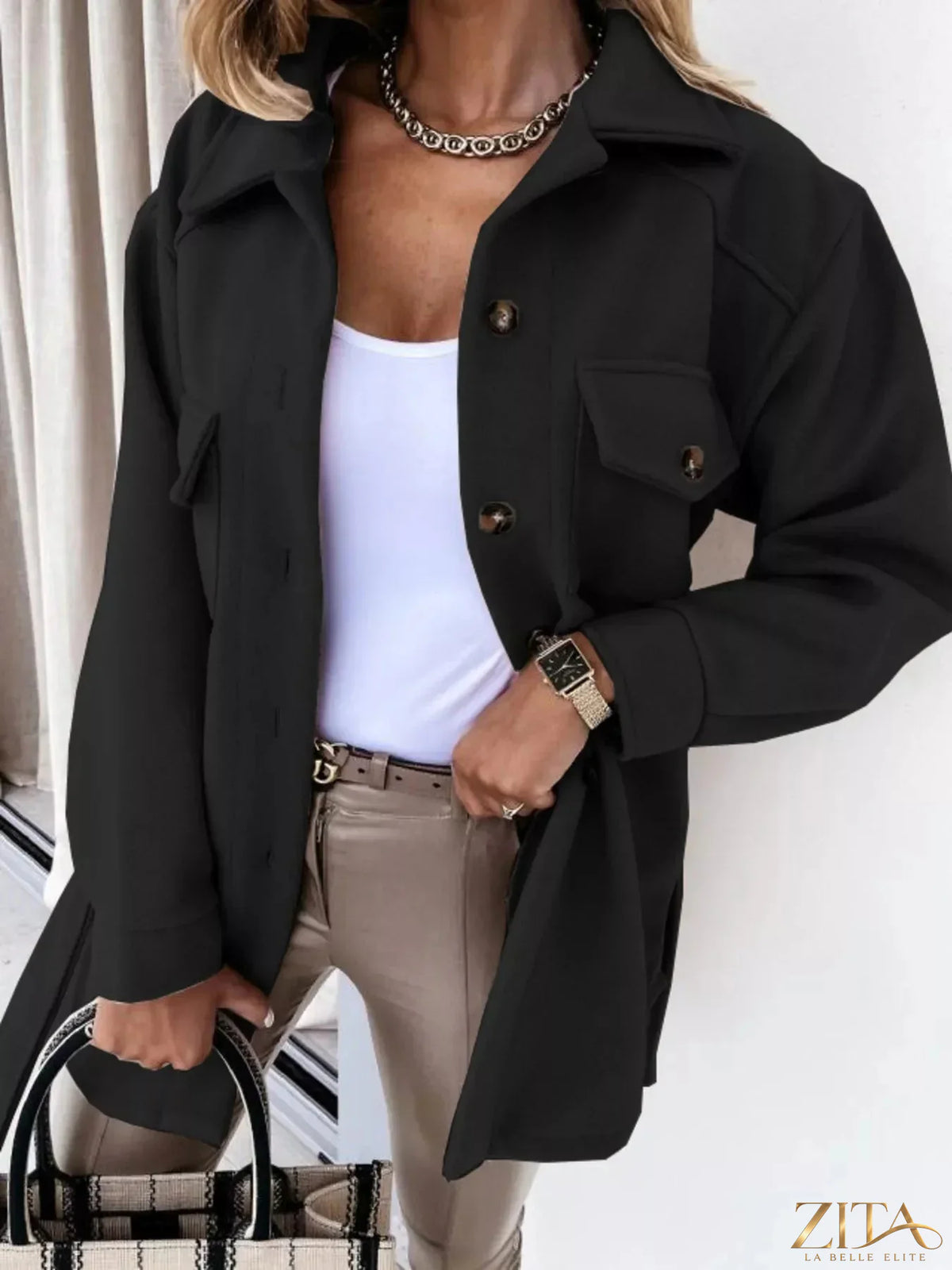 Zita La Belle Elite button-down tie waist coat in a stylish design, featuring a classic collar and tailored fit.