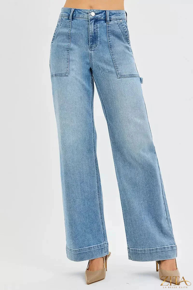 Plus size Zita La Belle Elite RISEN high rise straight leg jeans featuring classic denim fabric and a comfortable fit.