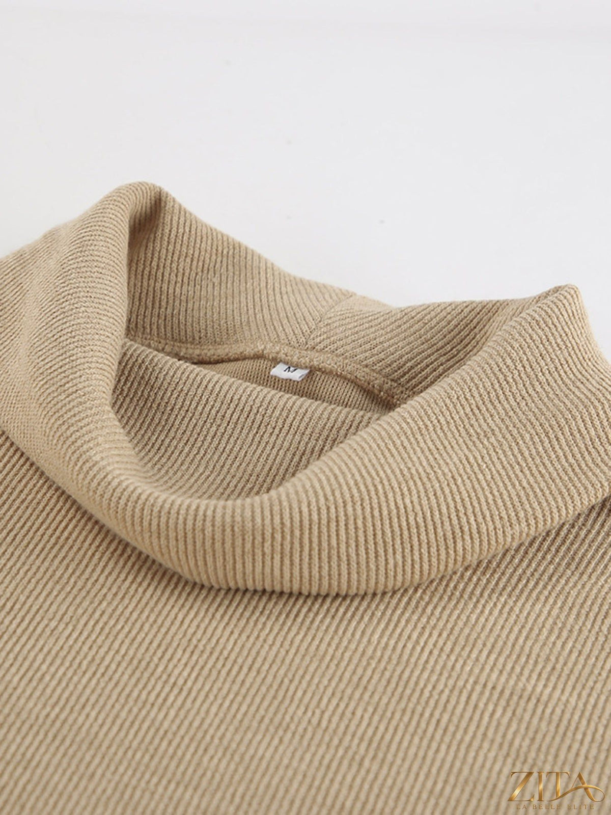 Trendsi turtleneck long sleeve top and matching pants set in soft fabric, shown in a neutral color, perfect for casual wear.