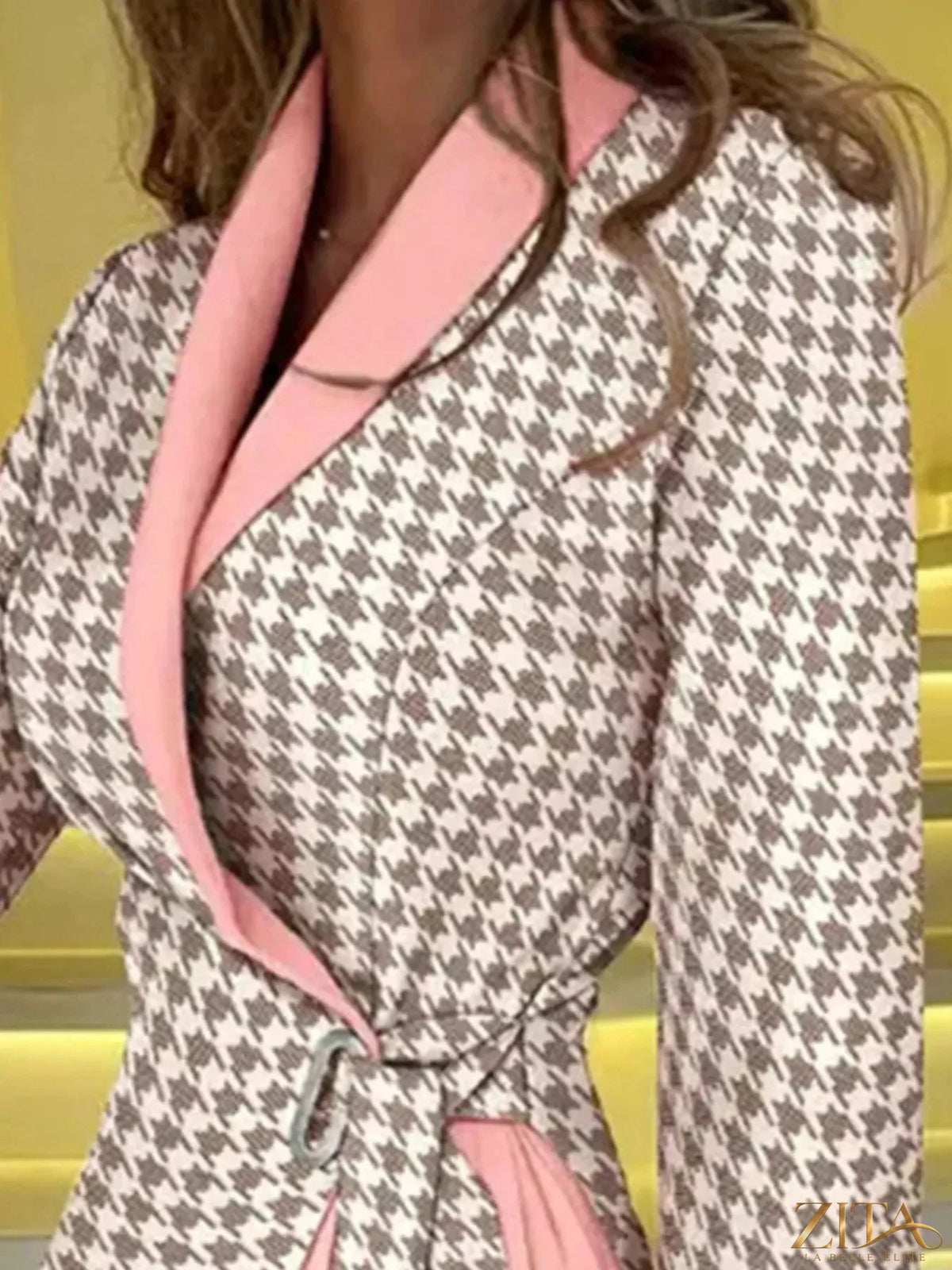 Zita La Belle Elite blazer-style pleated midi dress with a fitted bodice and flowing skirt, displayed on a mannequin.