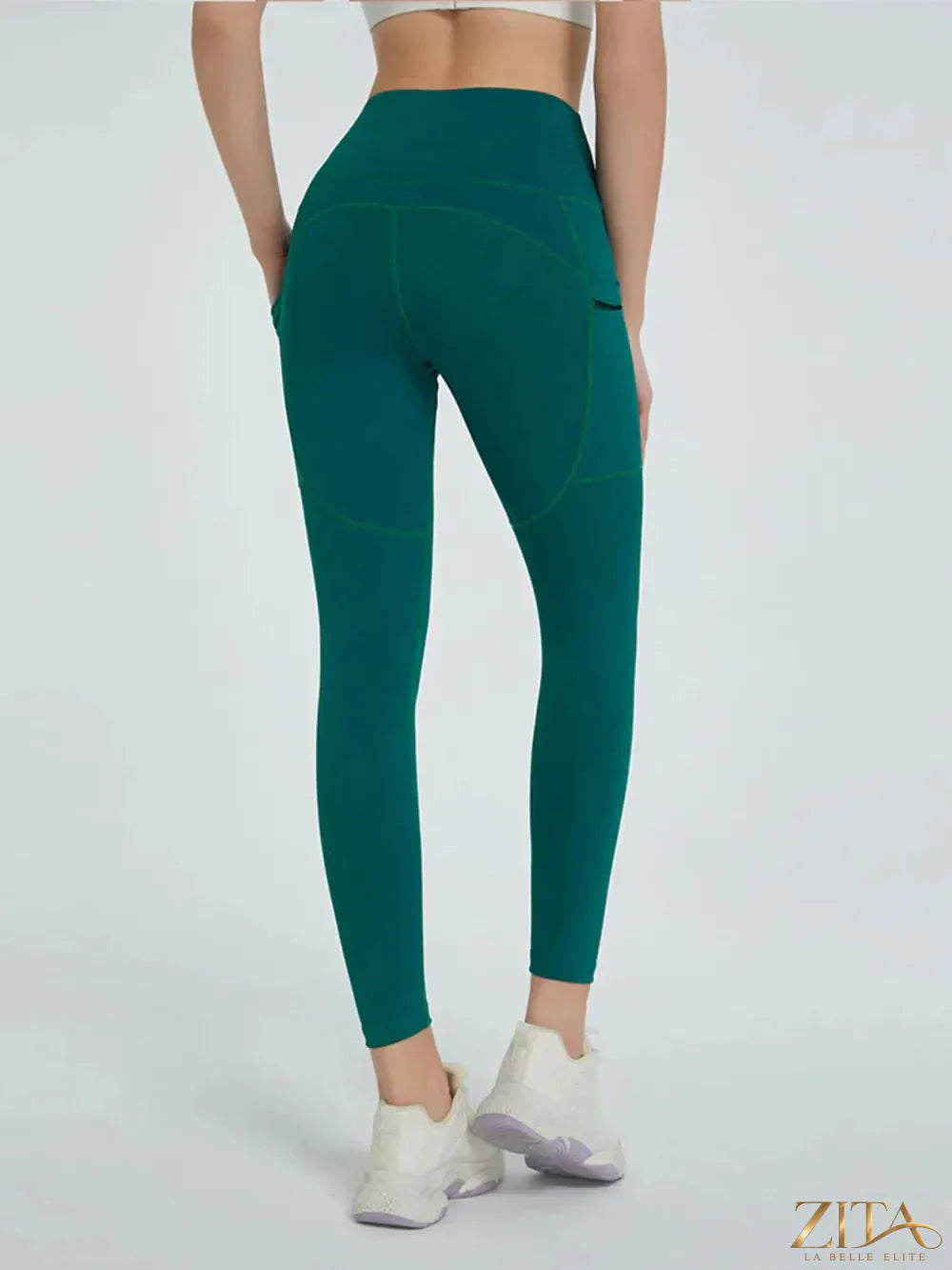 High waist active leggings by Trendsi, featuring a snug fit and stretchy fabric ideal for workout and casual wear.