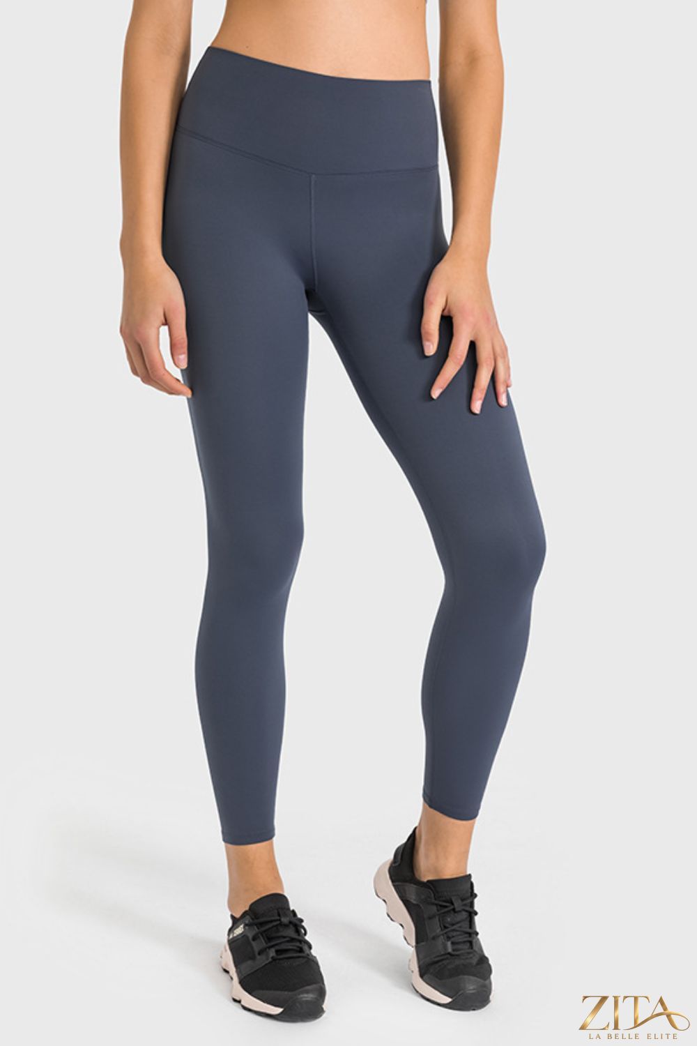 Zita La Belle Elite Millennia high waist ankle-length yoga leggings in black, featuring a comfortable fit and sleek design.