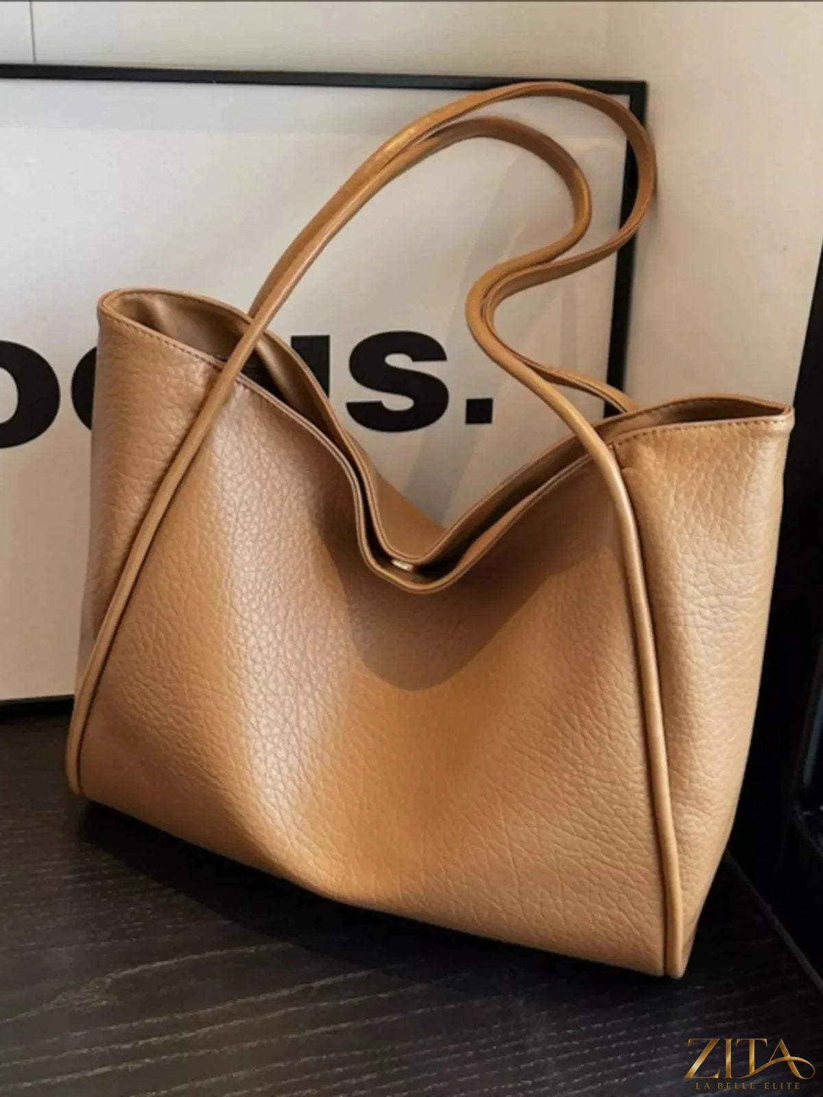 Zita La Belle Elite PU leather tote bag with sturdy handles and spacious interior, stylish accessory for everyday use