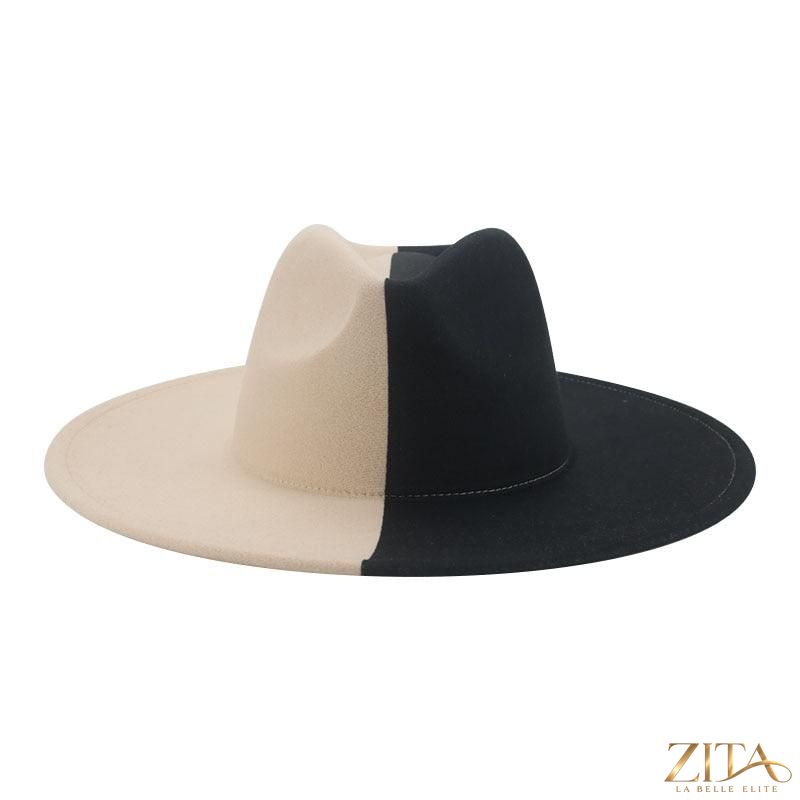 Elegant women's wide brim Fedora hat by Zita La Belle Elite featuring a belt, perfect for stylish, retro, and wedding wear.