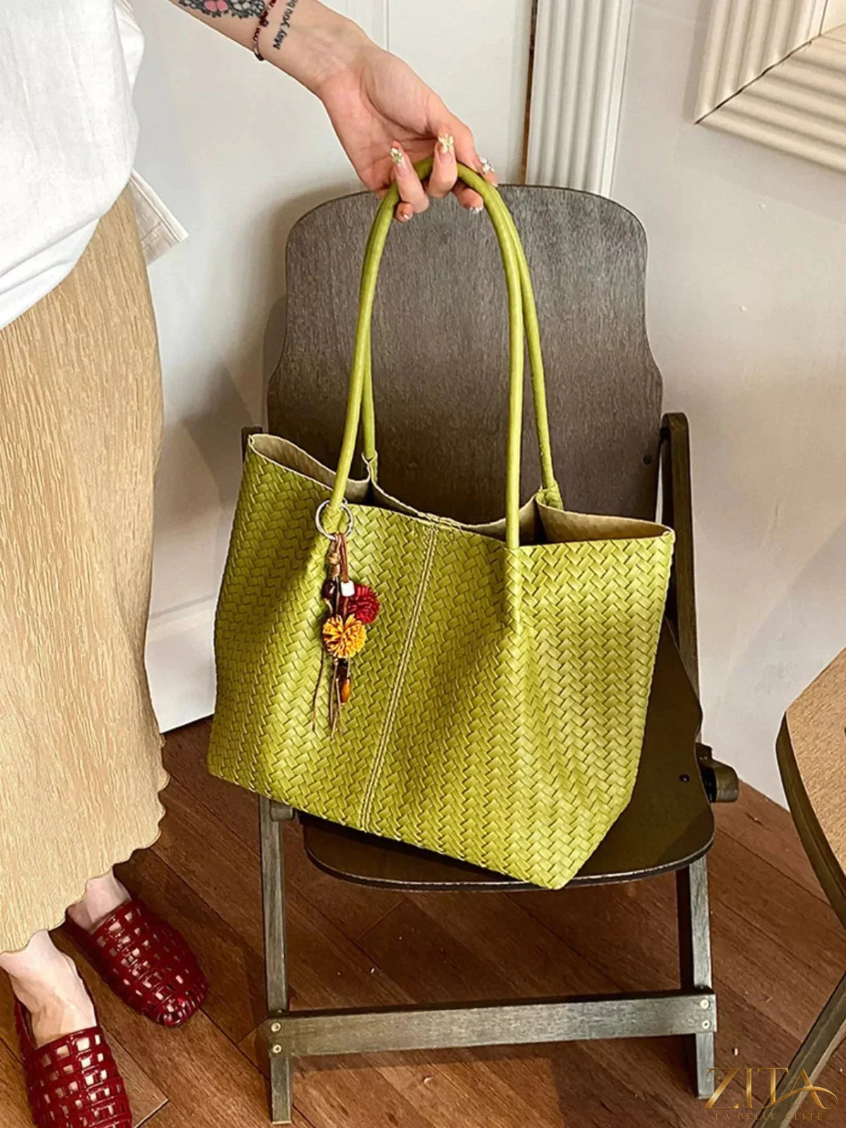 Zita La Belle Elite PU leather tote bag with sturdy handles and spacious interior, stylish accessory for daily use