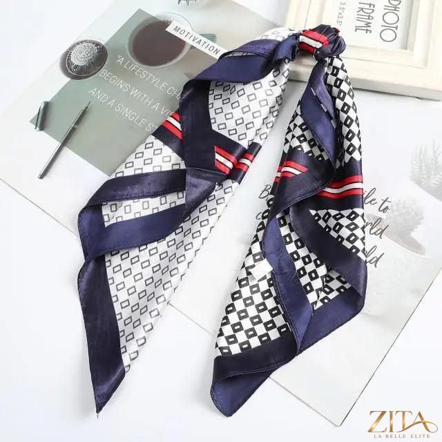 Square satin silk scarf by Zita La Belle Elite, 24x24 inches, featuring a luxurious, smooth fabric perfect for headbands or accessories.