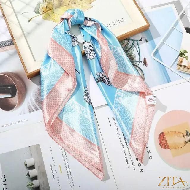 Zita La Belle Elite square satin silk scarf, 24x24 inches, versatile accessory for headbands or hair styling in vibrant satin fabric.