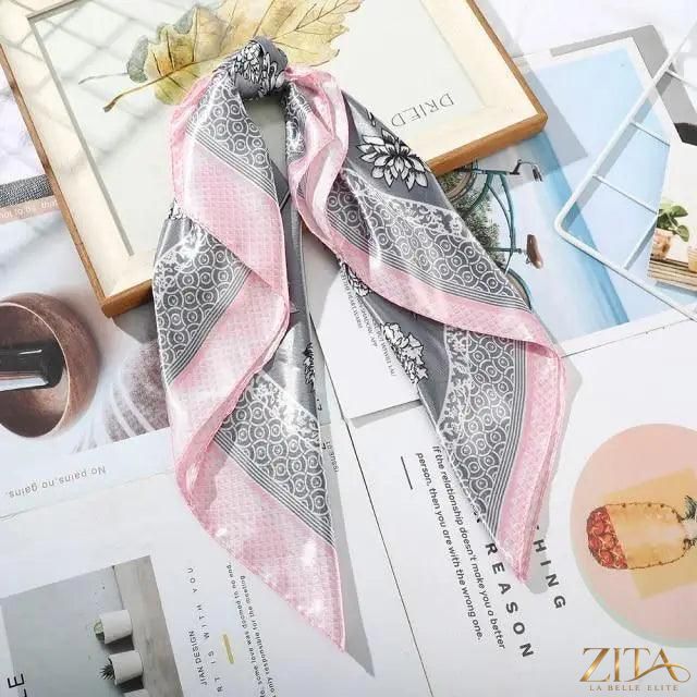 Square satin silk scarf by Zita La Belle Elite, 24x24 inches, versatile for headbands, hair accessories, and stylish wraps.