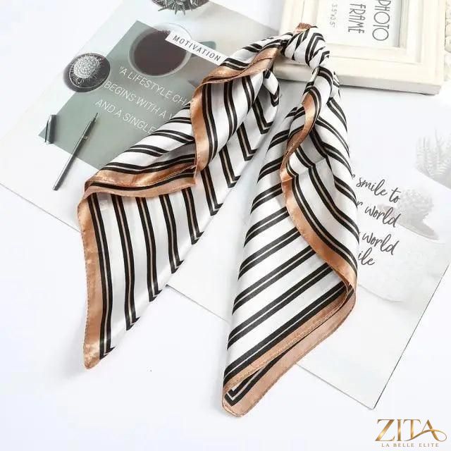 Square satin silk scarf by Zita La Belle Elite, 24x24 inches, versatile accessory for headbands, hairbands, or fashionable wear.