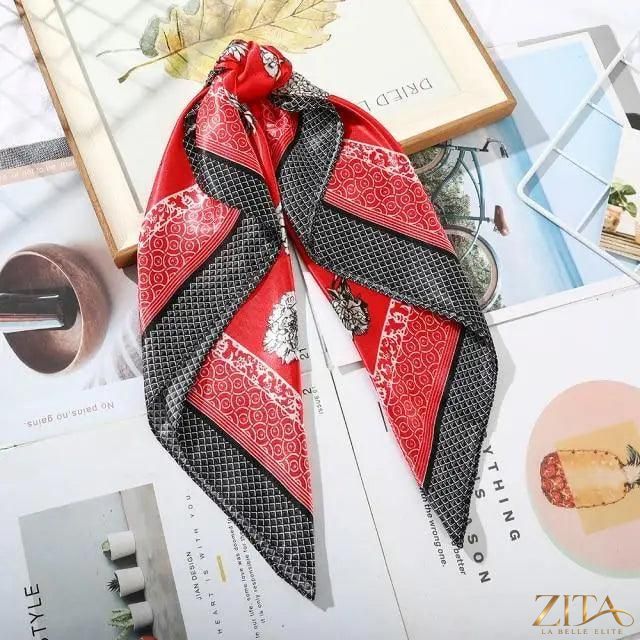 Square satin silk scarf by Zita La Belle Elite, 24x24 inches, featuring a luxurious, smooth fabric ideal for headbands or hair accessories.