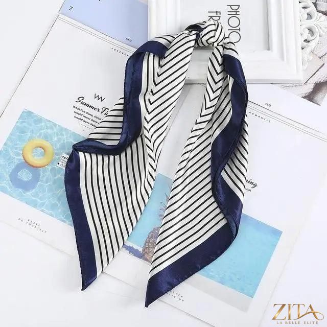Zita La Belle Elite square satin silk scarf, 24x24 inches, versatile for headbands, hair accessories, and stylish wraps.