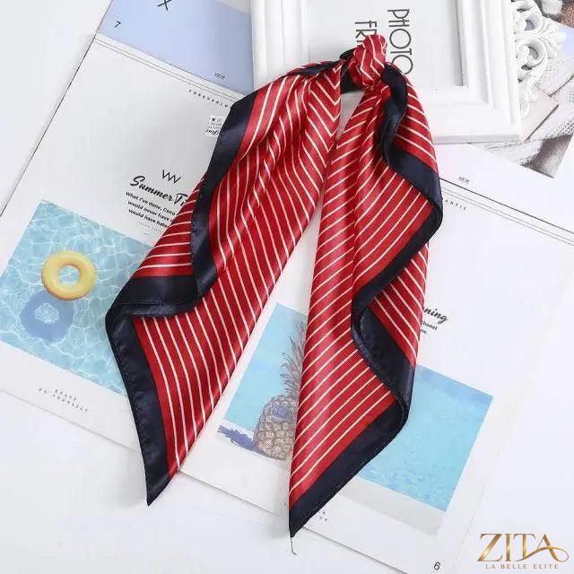 Zita La Belle Elite square satin silk scarf, 24x24 inches, versatile for headbands, hair accessories, and stylish wraps.