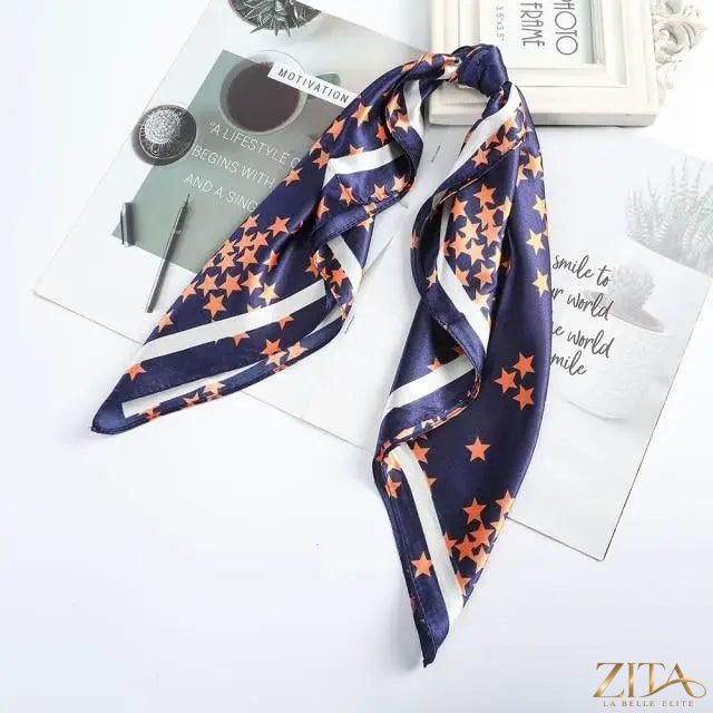 Square satin silk scarf by Zita La Belle Elite, 24x24 inches, versatile accessory for headbands, hair ties, or stylish wraps.