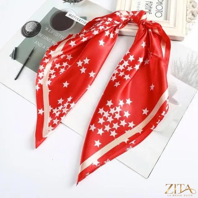 Zita La Belle Elite square satin silk scarf, 24x24 inches, versatile headband or hair accessory with smooth, shiny fabric.