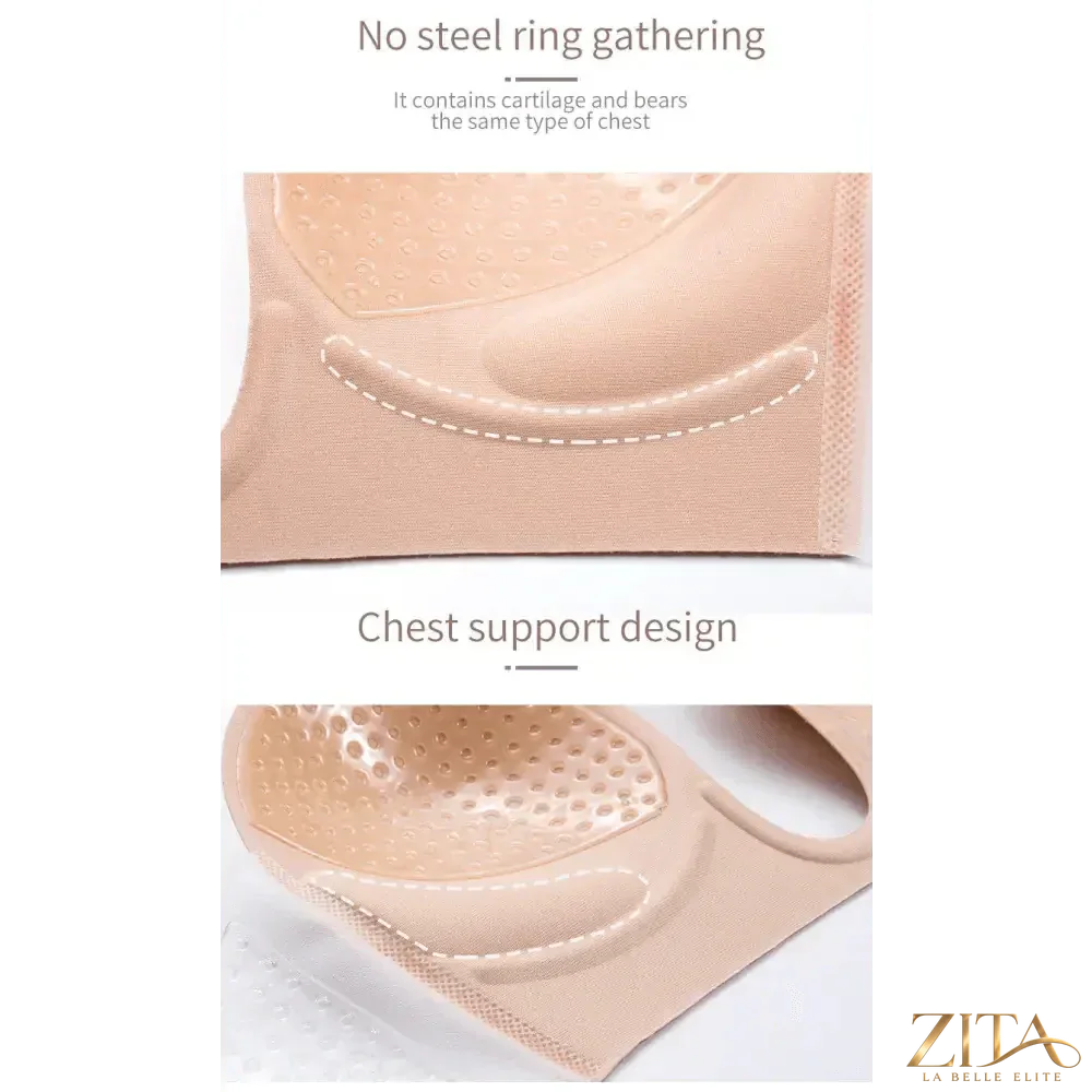 Zita La Belle Elite invisible strapless push-up adhesive bra worn under a dress for wedding or party occasions.