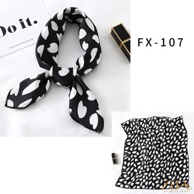 Zita La Belle Elite printed square silk neck scarf with colorful floral design, versatile accessory for women's fashion.
