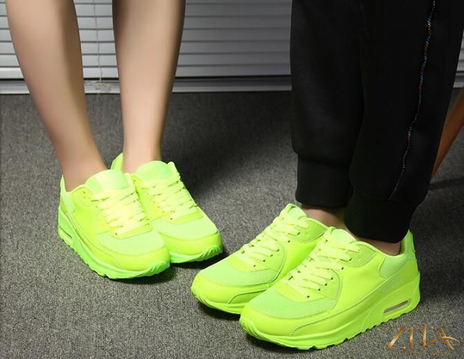 Women’s breathable platform sneakers by Zita La Belle Elite featuring air cushions, in green, black, and pink for casual sports and walking.